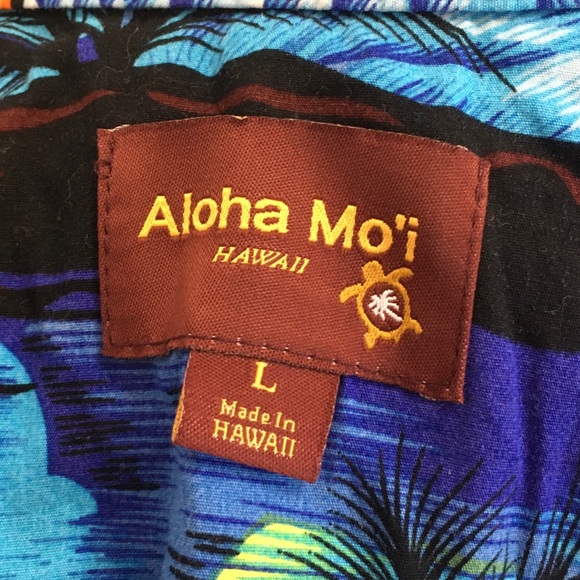 Hawaiian Floral Shirt Aloha Mo’i Palm Tree L - Picture 9 of 11